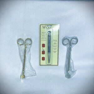 Wickman Candle Repair Kit + One Silver & One Gold Candle Wick Trimmer NWT